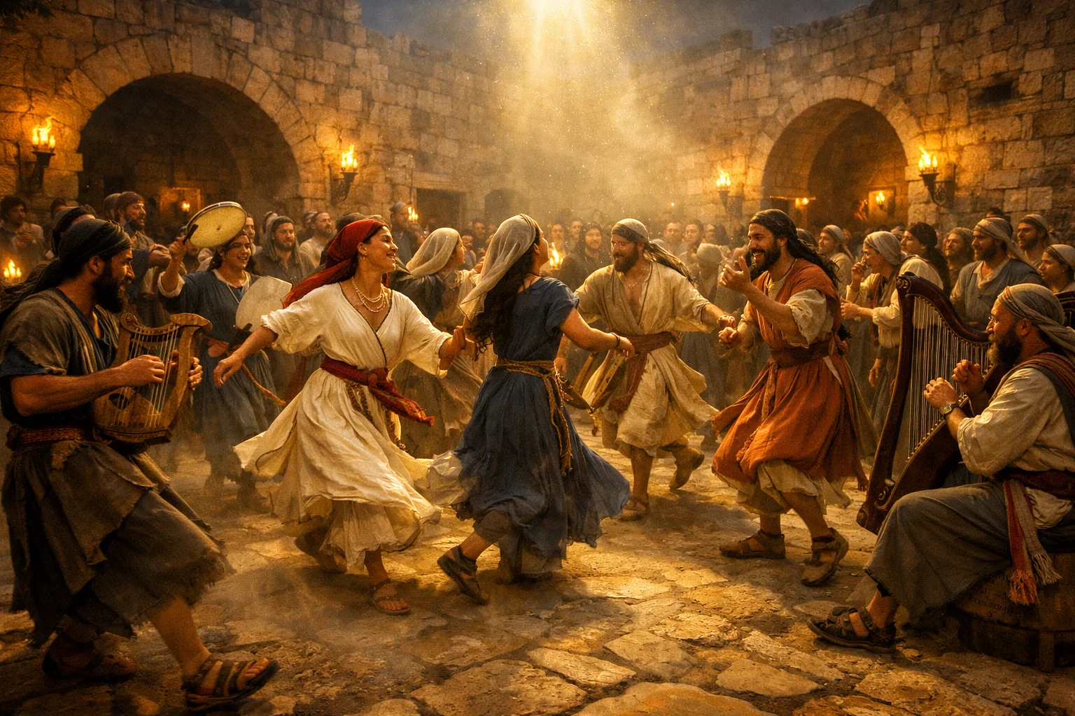 Dancing with Timbrel and Harp