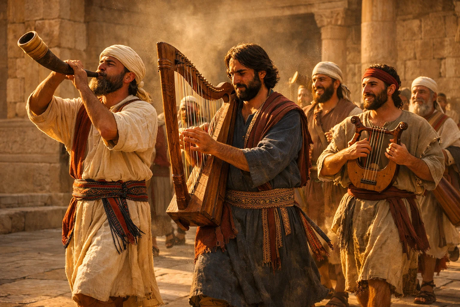 Trumpet, Harp, and Lyre