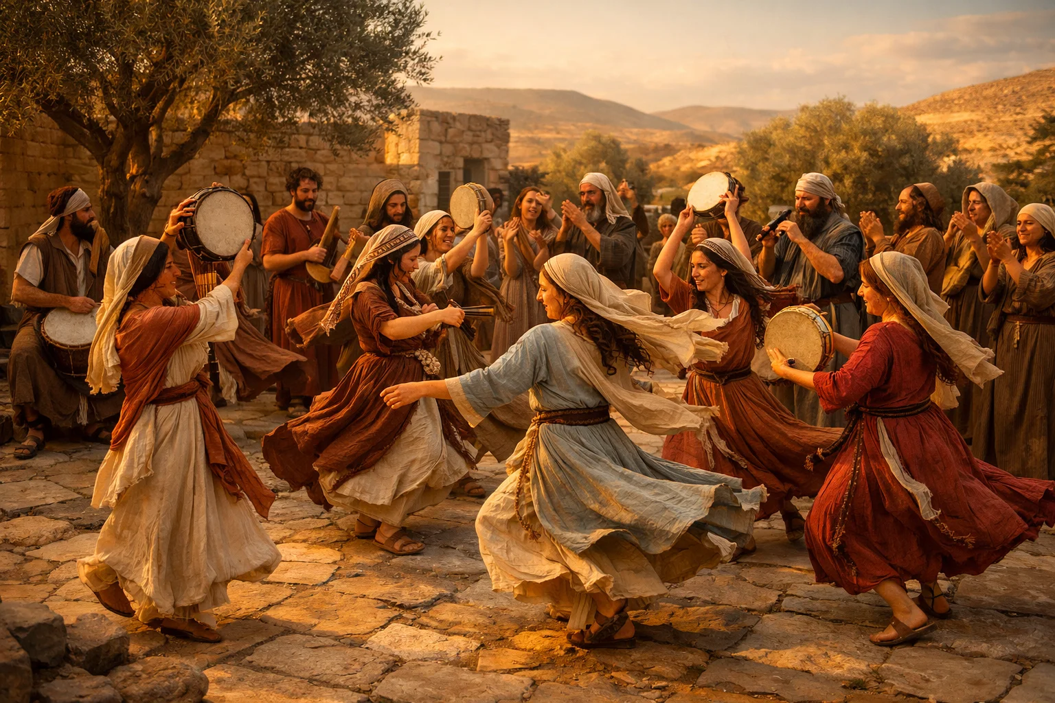 Dance with Timbrel and Pipe