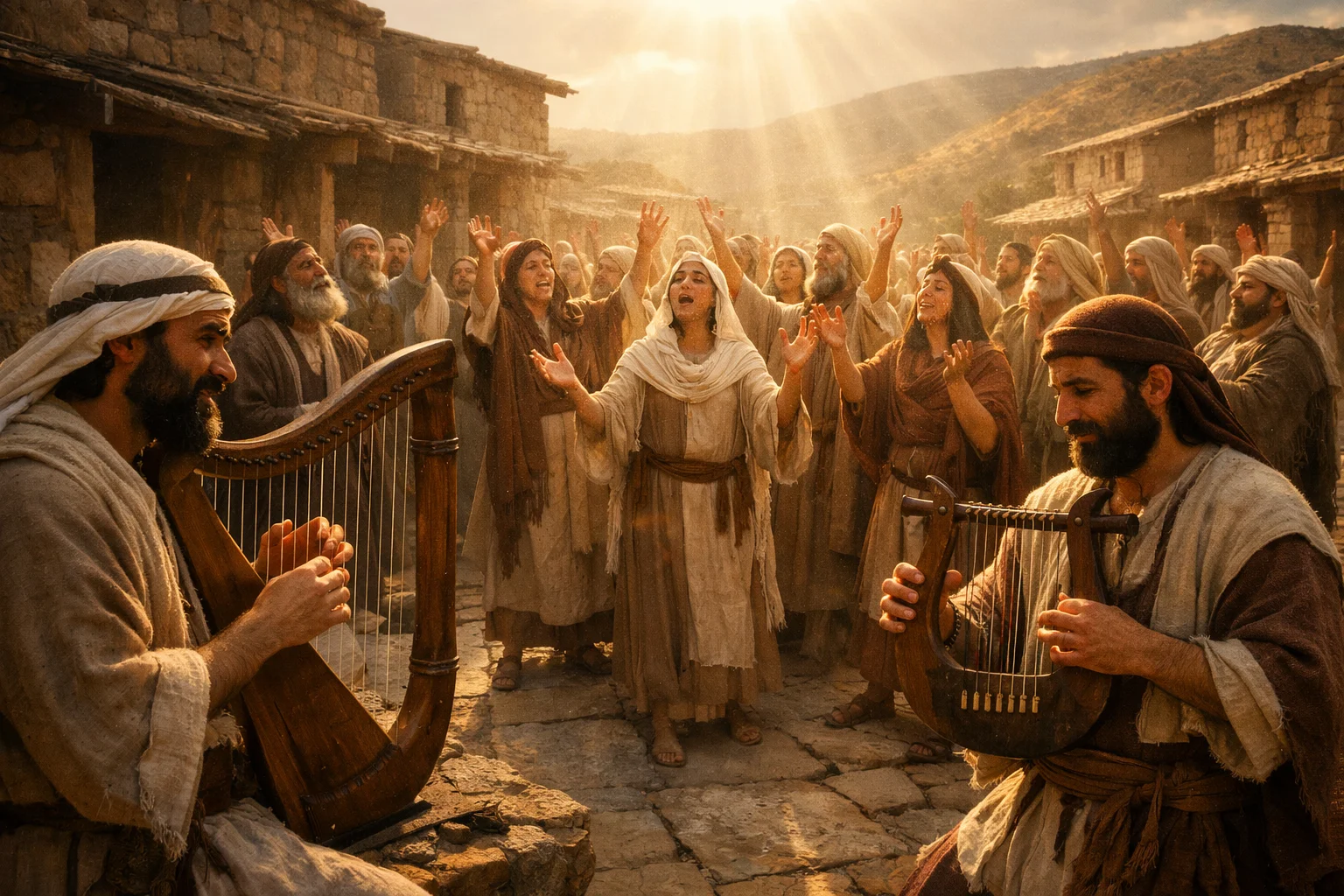 Joyful Praise with Harp and Lyre