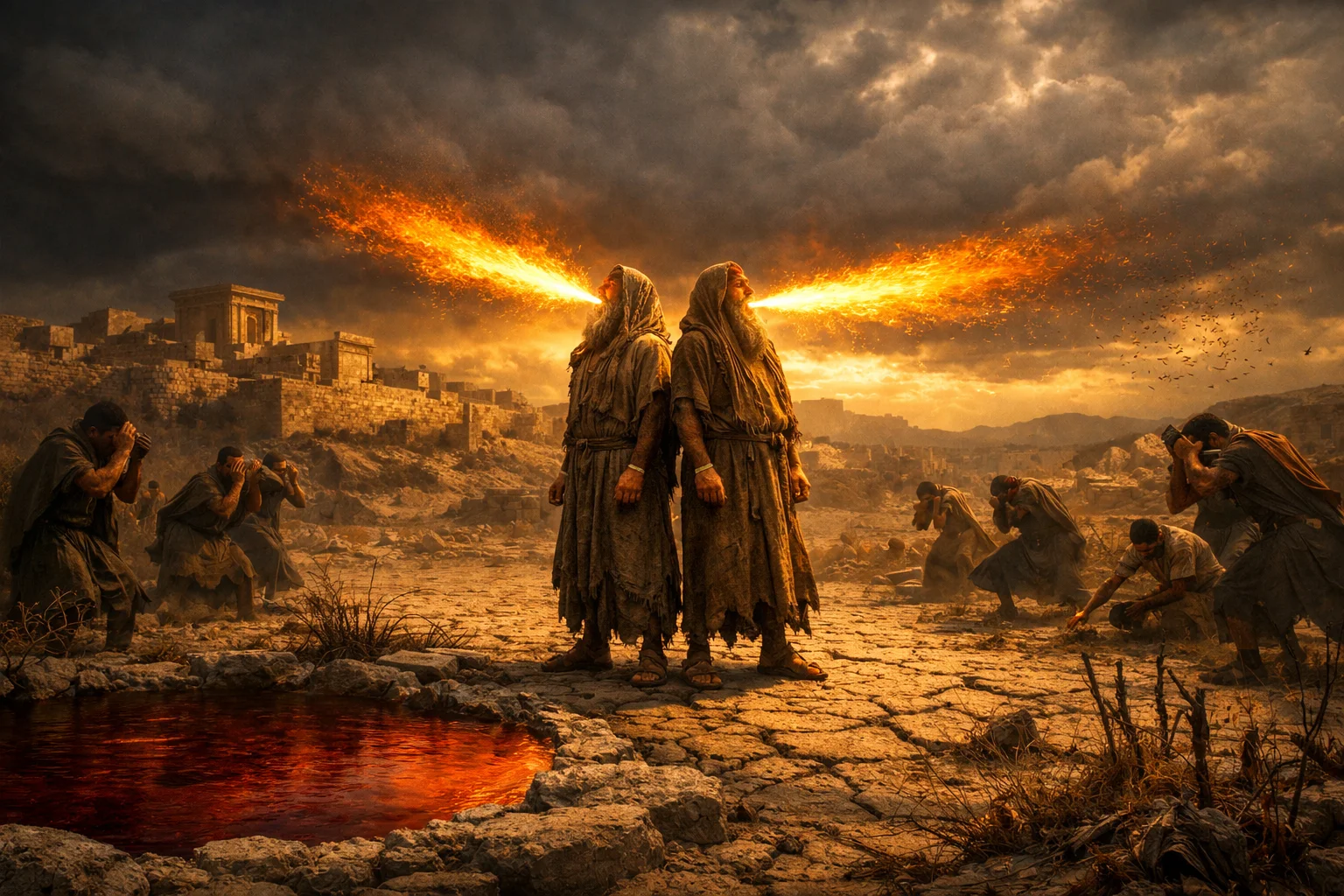 Fire and Plagues from the Witnesses