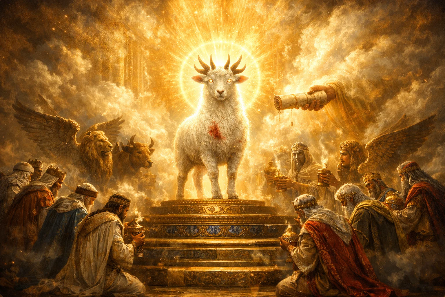 The Slain Lamb at the Center of the Throne