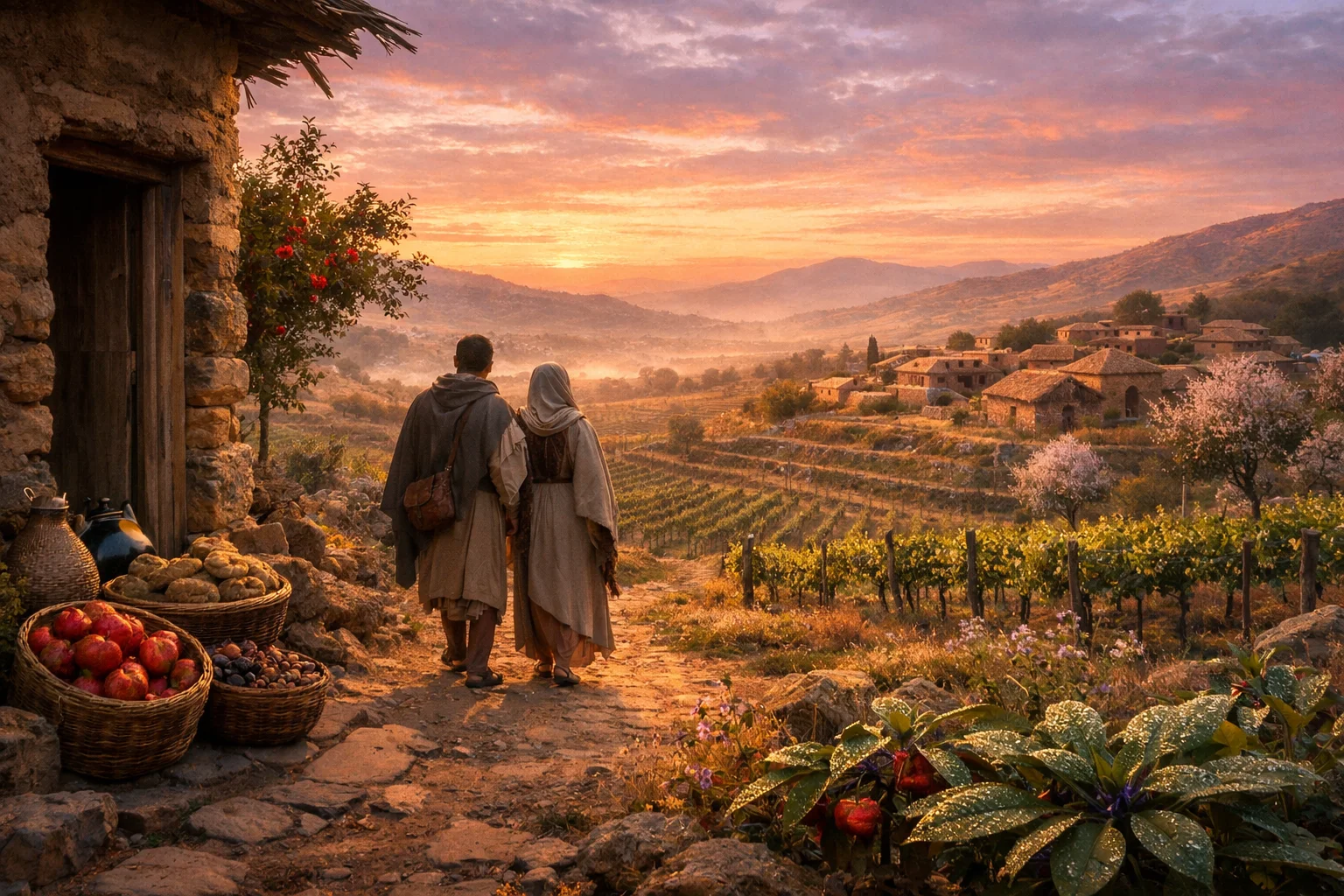 Into the Vineyards at Dawn