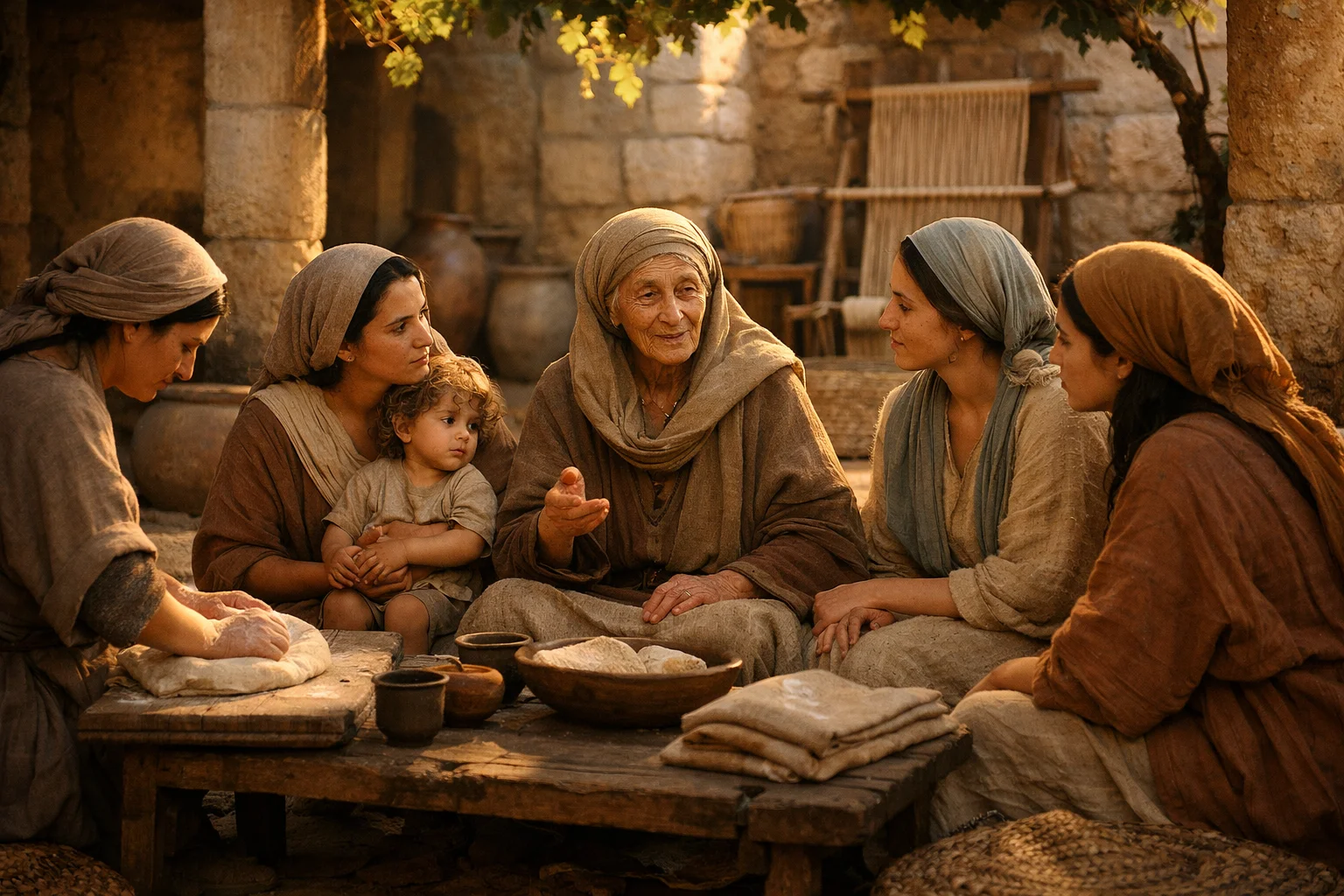 Older Women Guiding the Younger