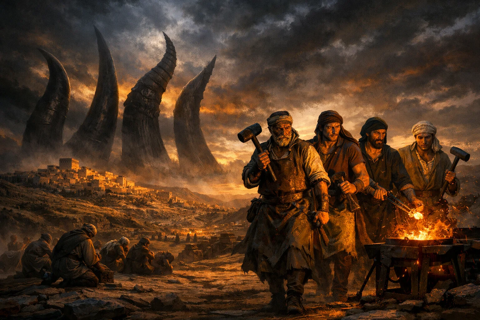 Four Horns and Four Craftsmen